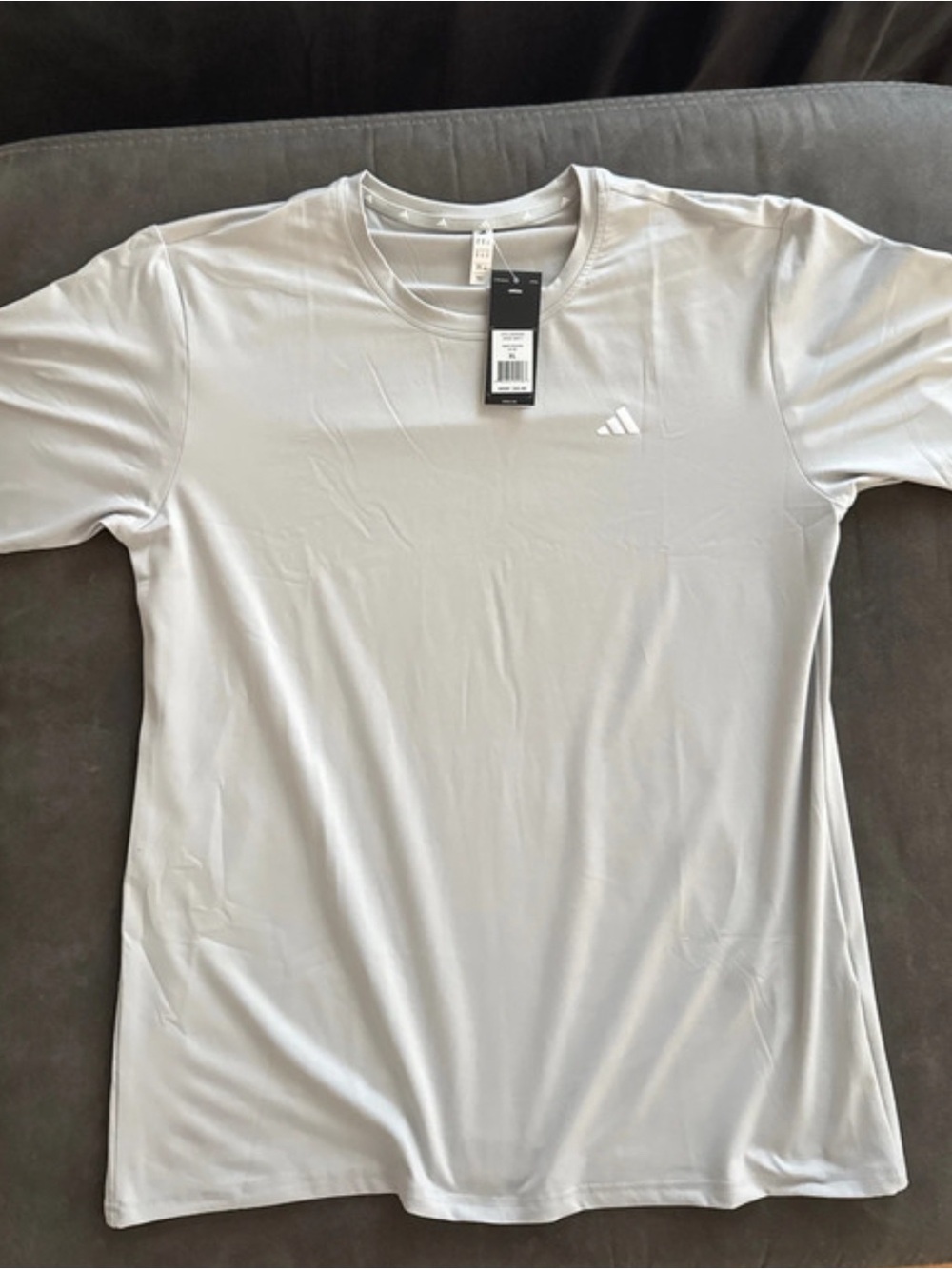 adidas Men’s Light Gray Short Sleeve Athletic Tee